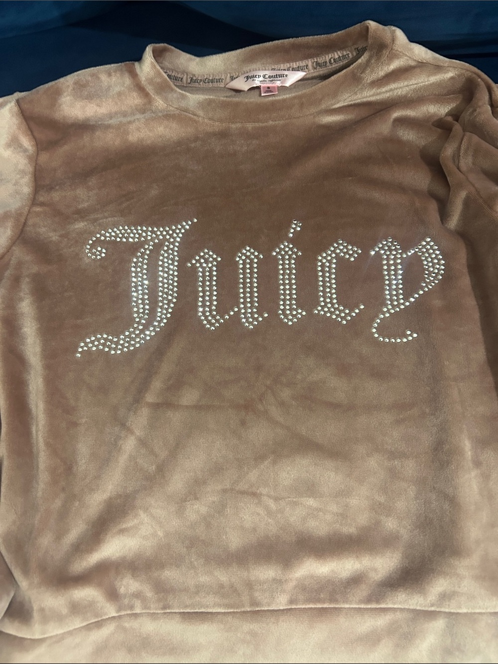 🪩🪩🪩Juicy Couture Velour Rhinestone Logo Sweatshirt